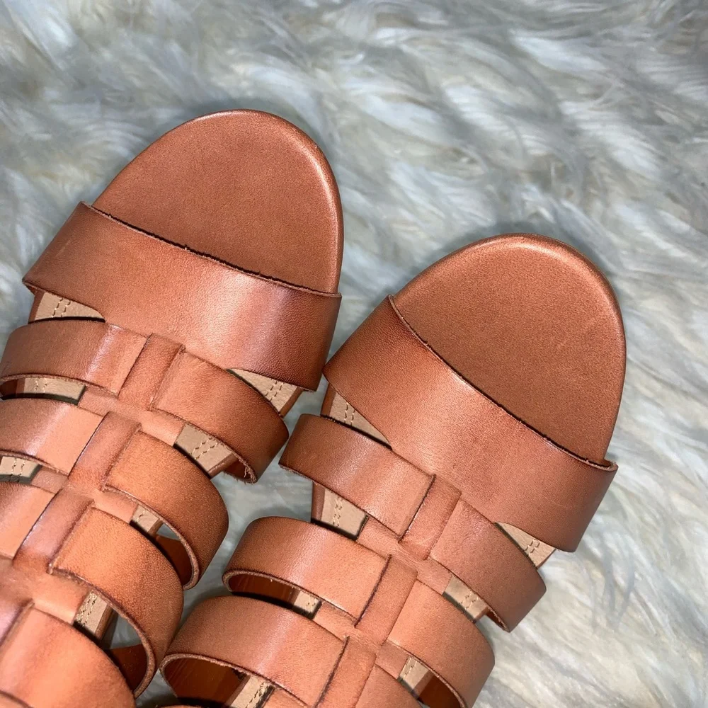 Steven by Steve Madden Brown Leather Caged Heels | Strappy Pumps | 9.5